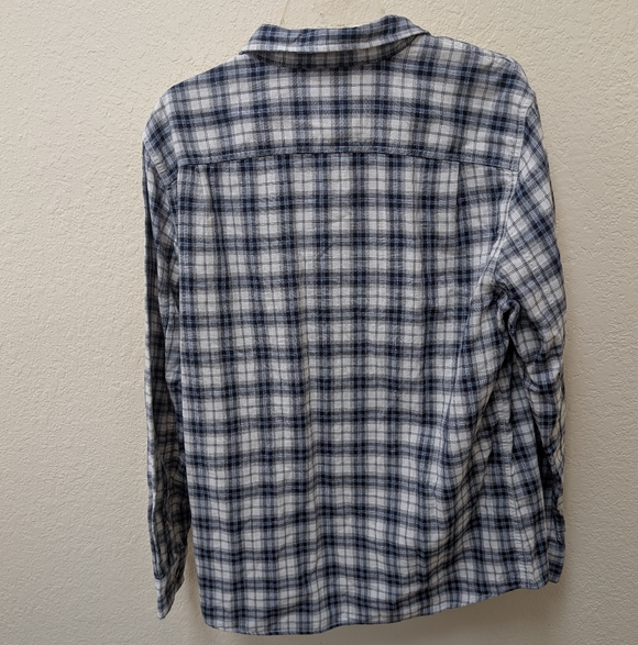 Alesbury Slim 100% Cotton Blue+White Plaid Double Cloth Button Down. Size L - Picture 4 of 5